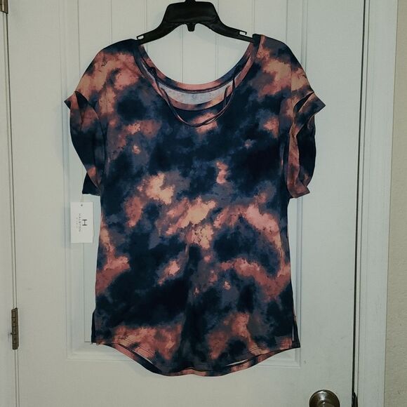 Halston Studio Large Nebulous Eclipse Top Size Medium with unique straps - Picture 3 of 3